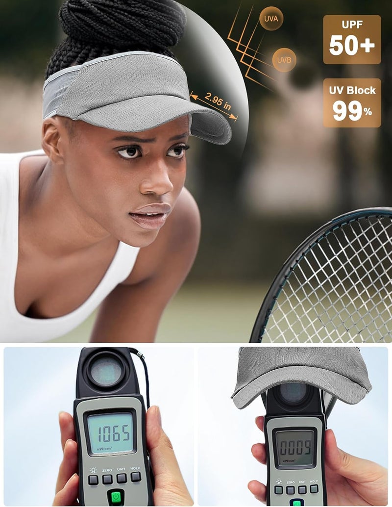 vidsel Sport Sun-Visor Hat Men Women Summer UV Protection, Lightweight Cooling Golf Running Tennis Sweat-Band Cap - Image 5